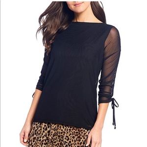 Reba Black Blouse large NWT